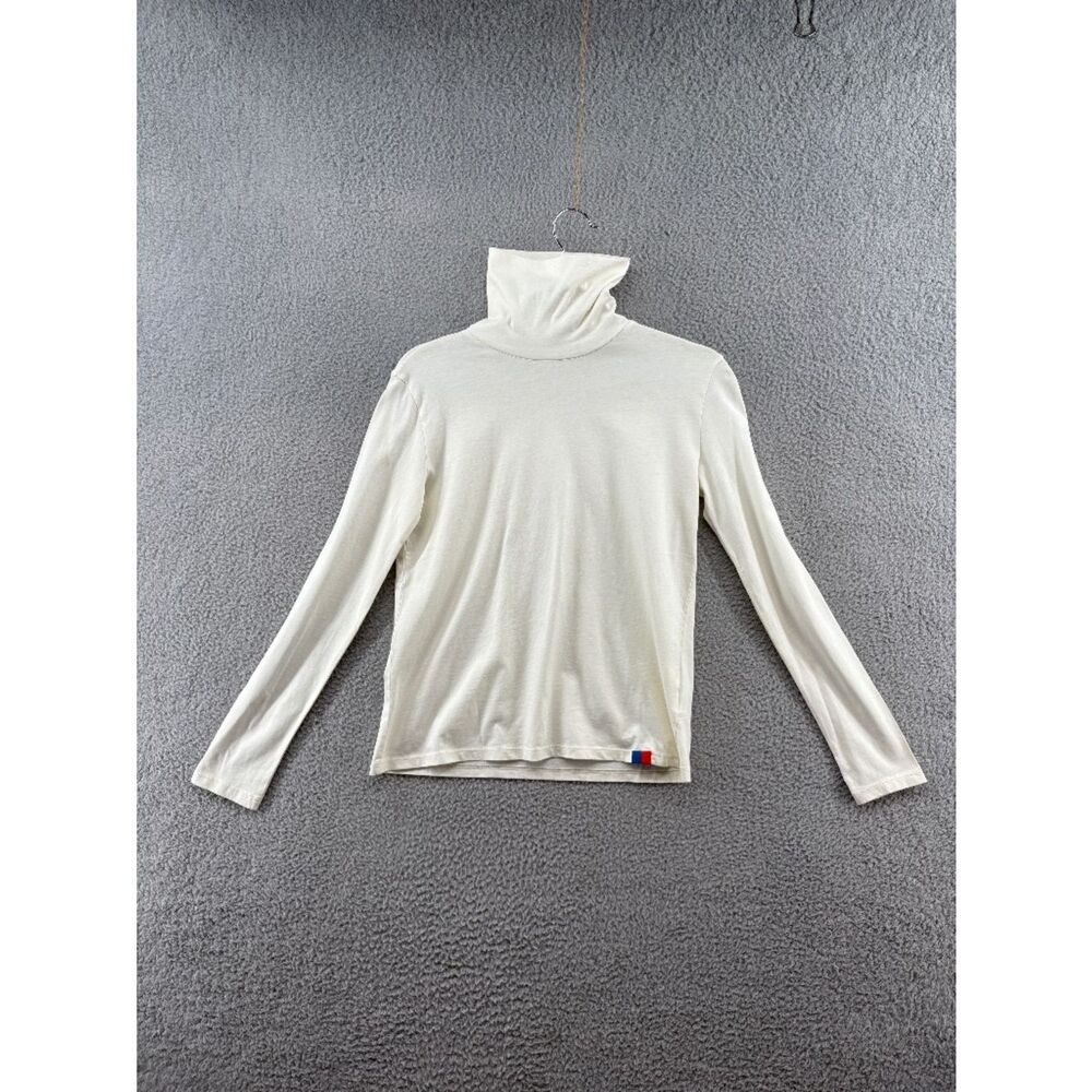 KULE Ivory Organic Cotton Turtleneck Long Sleeve Tee XS